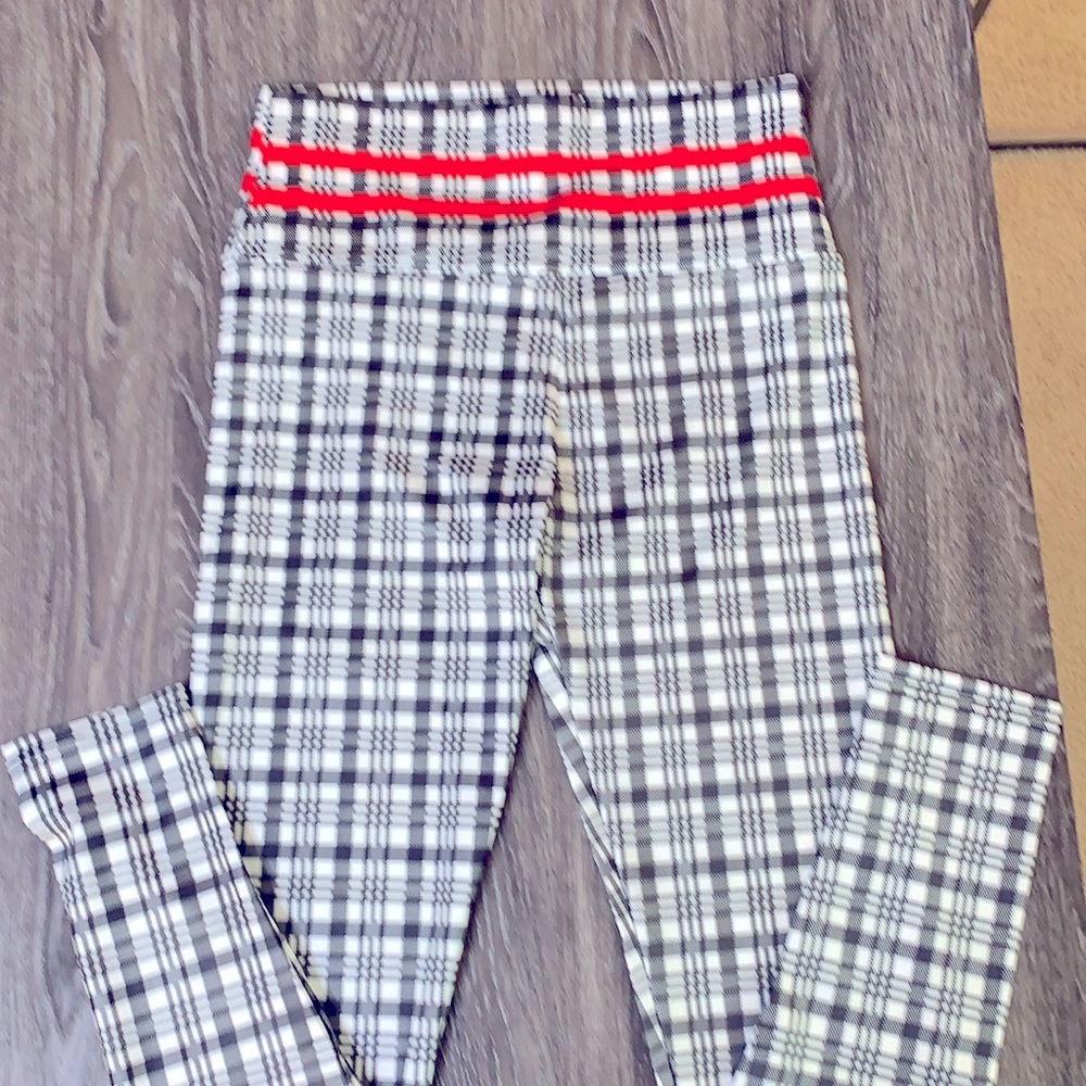 Plaid printed leggings